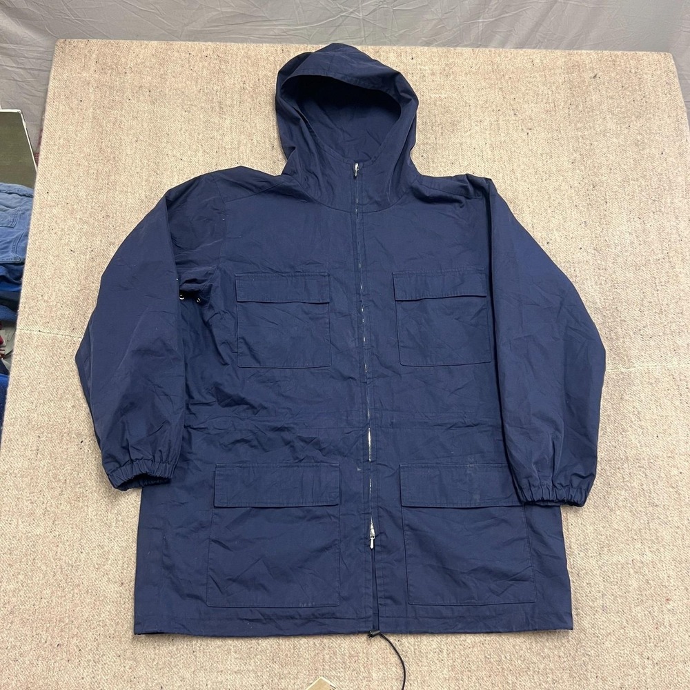 Vintage French Anorak Jacket Mens XL Blue 1980s‎ Zip Up Skiing Outdoors